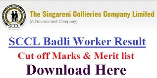 Ts SCCL Badli Worker Result 2024 Singareni Cut off / Merit List