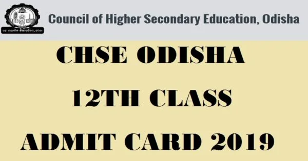 Odisha CHSE Hall Ticket 2019