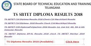 TS SBTET Diploma Regular/ Supply Examinations Results Oct/Nov 2018 (C18, C16, C14, C09, ER91)