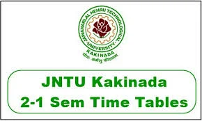 JNTUH 2-1 Exam Time Table