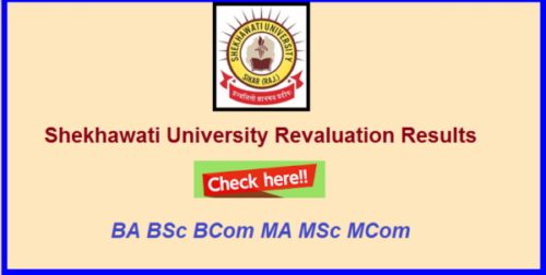 Shekhawati University UG PG Revaluation Result 2019