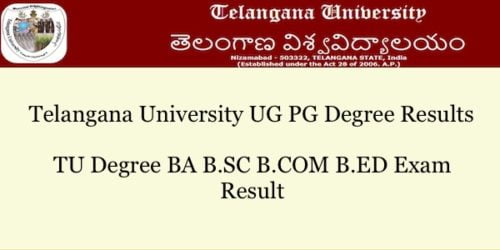 Telangana University Degree Results 2019