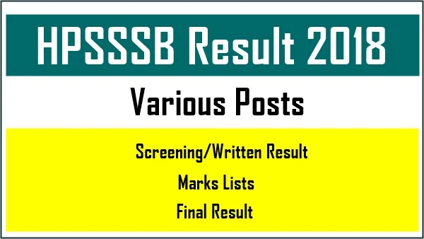 HPSSSB Language Teacher Result 2019 HPSSSB Fitter Cut Off Marks