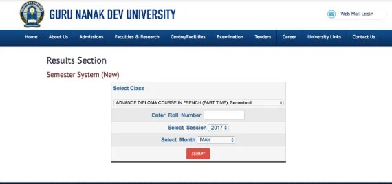 Guru Nanak Dev University Results
