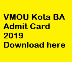 VMOU Kota Admit Card 2019