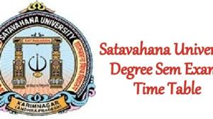 Satavahana University Degree Time Table 2019