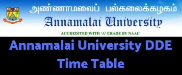 Annamalai University DDE Exam Time Table