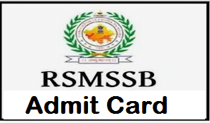RSMSSB Admit Card