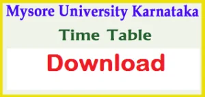 mysore university time table 2019