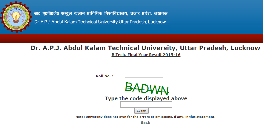 UPTU Evaluation Result 2019-20