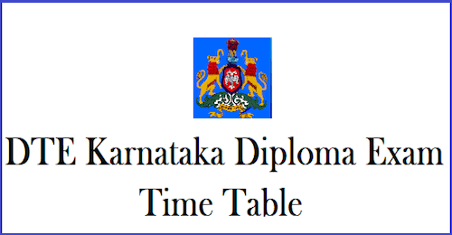 DTE Karnataka Diploma NOV Exam Schedule