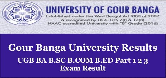 Gour Banga University 1/2/3 Year Result