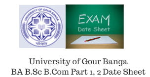 Gour Banga University 1/2/3 Year Exam Routine