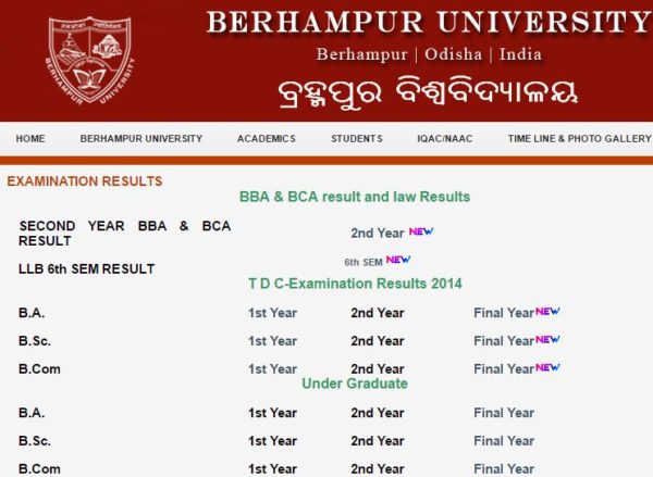 Berhampur University Result