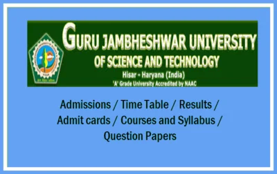 Guru Jambheshwar University Admit Card