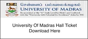 Madras University Admit Card