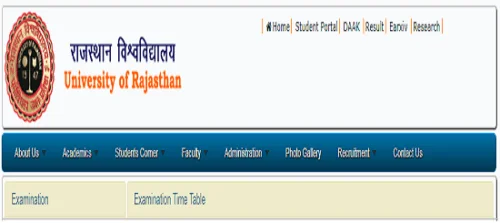 Rajasthan University time table