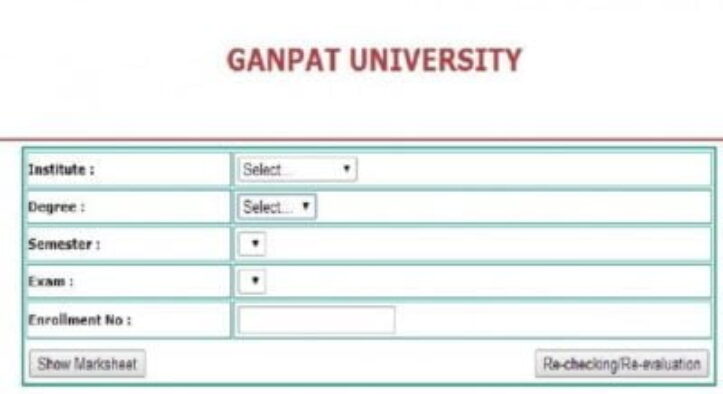 Ganpat University Result 2024 : B.Sc BCA B.Tech, Diploma 1st,2nd,3rd Year Results