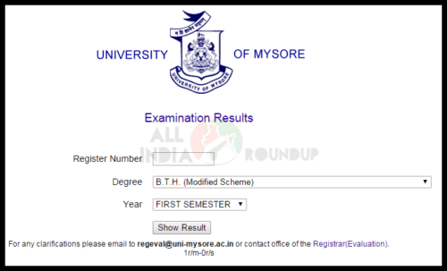 Mysore University Result