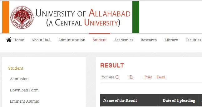 Allahabad University Entrance Result