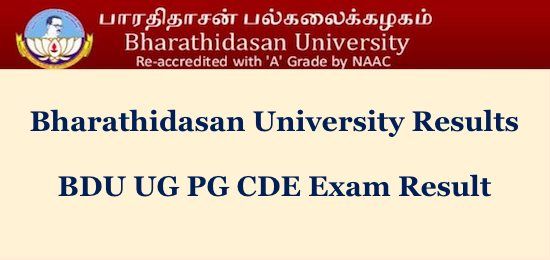 Bharathidasan University Revaluation Result