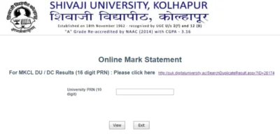 Shivaji University Revaluation Result
