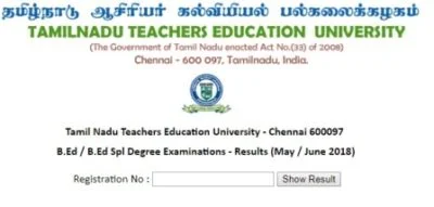 Tamil Nadu Teachers Education University Result