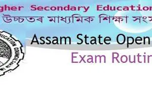 Assam State Open School Exam Time Table