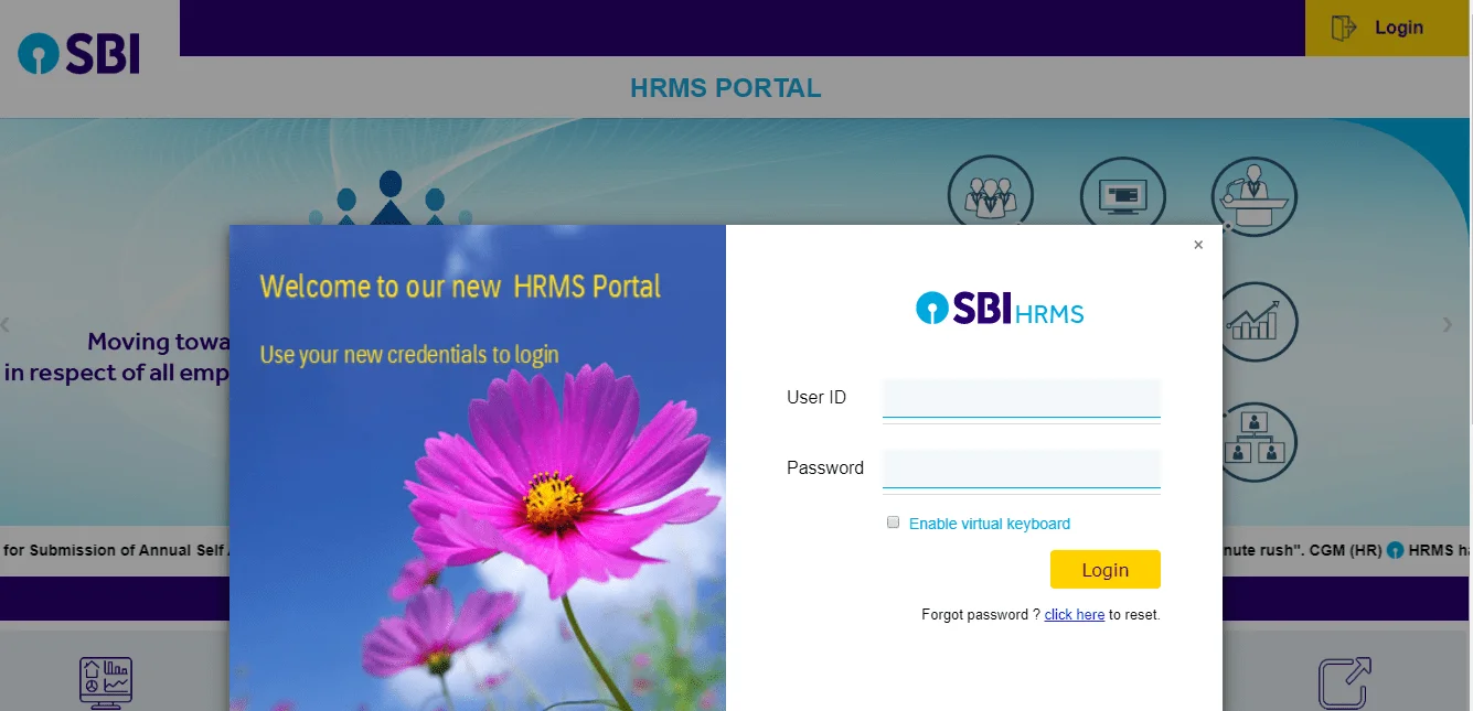SBI HRMS Coin login